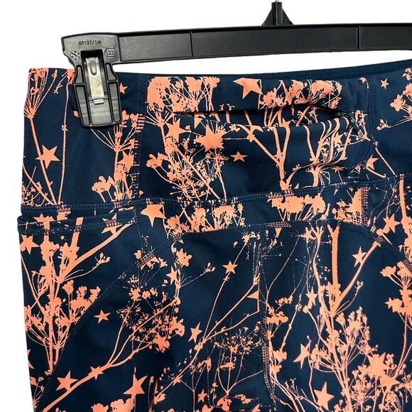 Sweaty Betty Power Leggings Women's Sz S Navy Orange Star Print Athleisure Fall - Picture 4 of 6